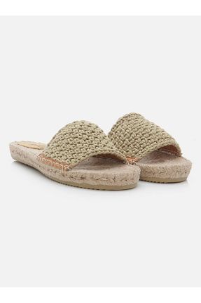 دمپائی خاکی زنانه چرم خالص Su Espadril - کد 734204267