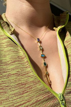 گردنبند نقره طلائی زنانه 925 عیار Spossy Silver Jewelry - کد 881671237