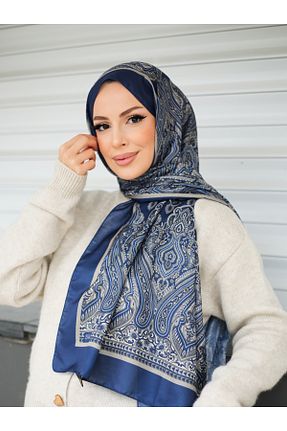 روسری سرمه ای پلی استر efdal şal eşarp - کد 881667489