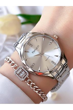 ساعت مچی طوسی زنانه 36-40 میلی متر Ferrucci - کد 881673792