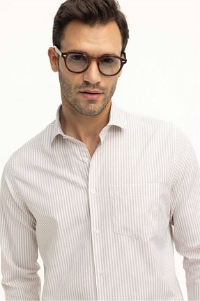 پیراهن بژ مردانه رگولار Tudors - کد 669578625