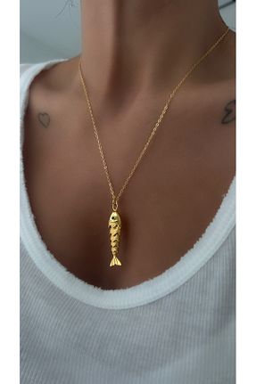 گردنبند استیل ( فولاد ) طلائی زنانه استیل (فولاد) Vi store - کد 881676170