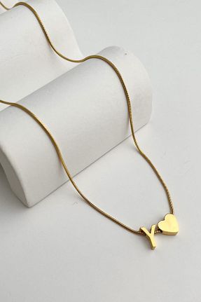 گردنبند جواهر طلائی زنانه استیل ضد زنگ Modex - کد 881673686