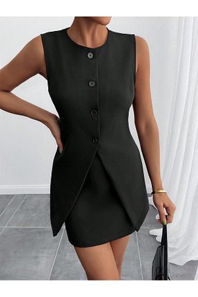ست بالاتنه و پائین تنه مشکی زنانه بافتنی Moda ZR - کد 881676834