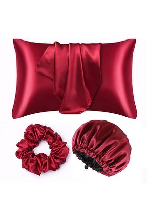 روکش بالش زرشکی ساتن ANT HOME TEKS - کد 877639290