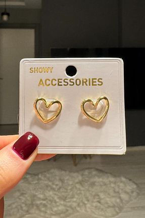 گوشواره جواهر متالیک روکش طلا H&E LUXURY DESIGN - کد 881682139
