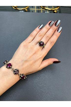 ست نقره رنگی زنانه یاقوت Gümüşhanesi - کد 881684618