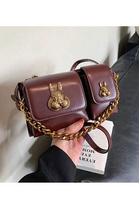 کیف دوشی زرشکی زنانه چرم مصنوعی Katusa - کد 881685380