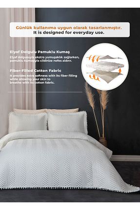 روتختی تکنفره بژ پنبه ای Evlen Home Collection - کد 48339484