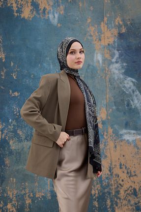 شال مشکی زنانه پنبه پلی استر İpekhan - کد 878837624