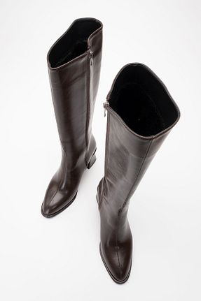 چکمه قهوه ای زنانه چرم مصنوعی luvishoes - کد 881709327