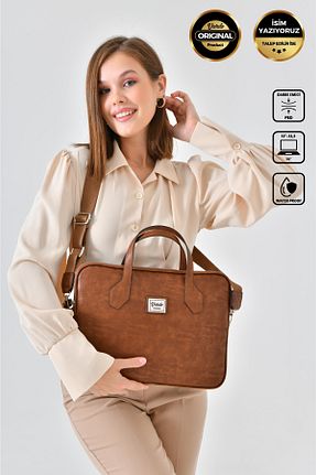 کیف لپ تاپ و مدارک قهوه ای زنانه چرم مصنوعی Vardo - کد 463251271