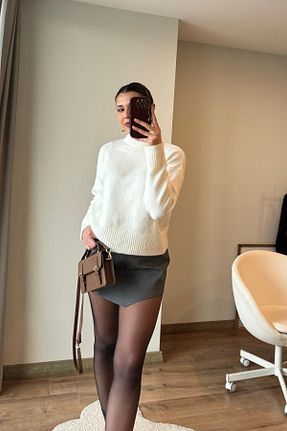 پلیور سفید زنانه ساده Güneş - کد 881750566
