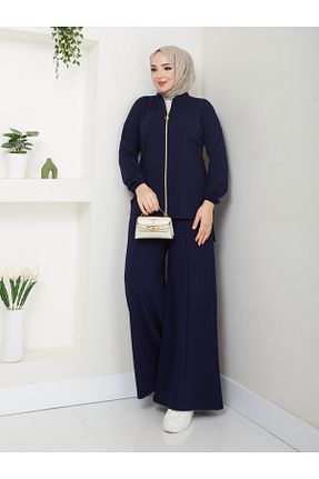 ست بالاتنه و پائین تنه سرمه ای زنانه بافت Moda Krash - کد 881755075