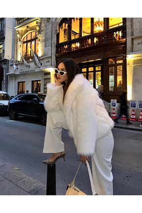 کاپشن سفید زنانه اورسایز Senarce - کد 879715372