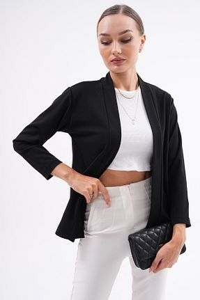 کت بلیزر مشکی زنانه پلی استر DEVRİMAY TEKSTİL - کد 881763745