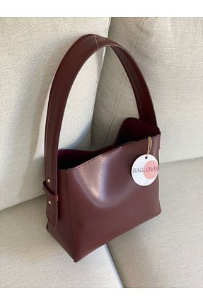 کیف دوشی زرشکی زنانه جیر BAGLOVİS - کد 881764552