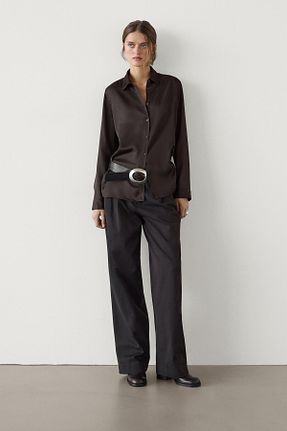 پیراهن قهوه ای زنانه رگولار Massimo Dutti - کد 879278583