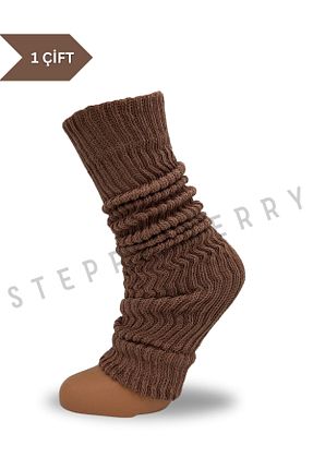 جوراب قهوه ای زنانه پنبه ای STEPPE BERRY - کد 881791507