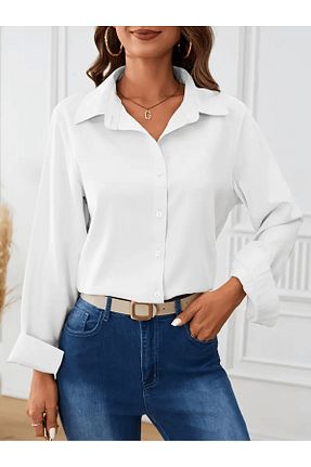 پیراهن سفید زنانه رگولار Moda Monisa - کد 881809200