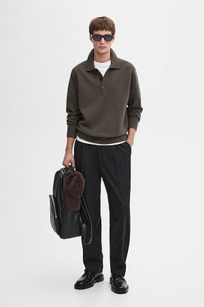 پلیور طوسی مردانه ساده Massimo Dutti - کد 881817915