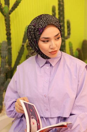 دستمال گردن بنفش زنانه پنبه ای Silk Home - کد 881821058