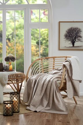 پتو دونفره قهوه ای 180 x 220 FLORETTA - کد 881859435