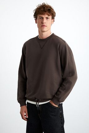 سوئیشرت قهوه ای مردانه ساده GRIMELANGE - کد 879022824