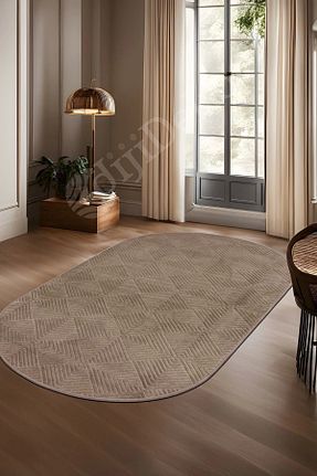 فرش قهوه ای زیره ضد لغزش Dijidekor - کد 764927195
