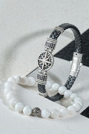 دستبند جواهر سفید زنانه سنگ طبیعی Ssilhoutte Doğaltaş - کد 881872613