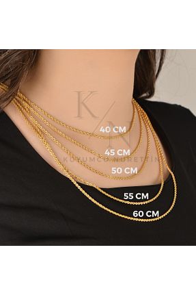 گردنبند طلا سبز زنانه 14 عیار kuyumcu nurettin - کد 874045453