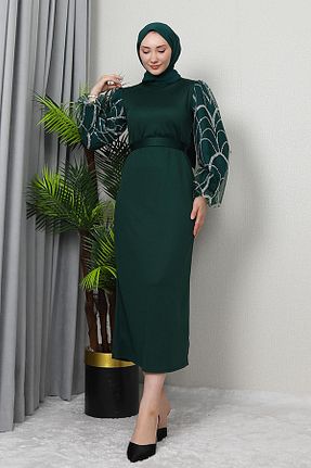 لباس حجاب سبز زنانه Kalem giz astore - کد 881879730
