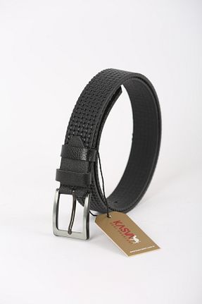 کمربند مشکی بچه گانه چرم خالص KASVA DERİ - کد 881889216