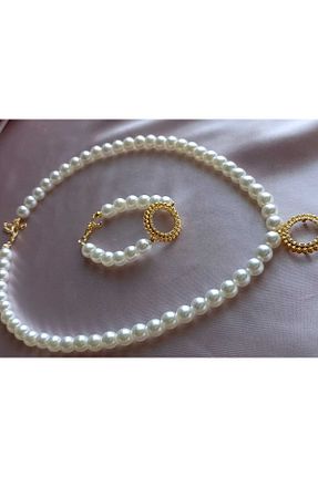 گردنبند جواهر زرد زنانه مروارید kayalaraksesuar - کد 881902509