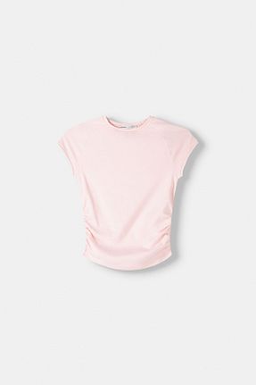 تیشرت صورتی زنانه رگولار Bershka - کد 883462281