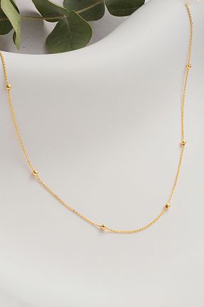 گردنبند طلا طلائی زنانه 14 عیار MOOM MÜCEVHERAT - کد 881909559