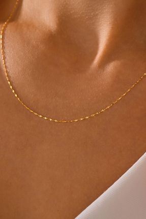 گردنبند طلا طلائی زنانه 14 عیار MOOM MÜCEVHERAT - کد 881909776