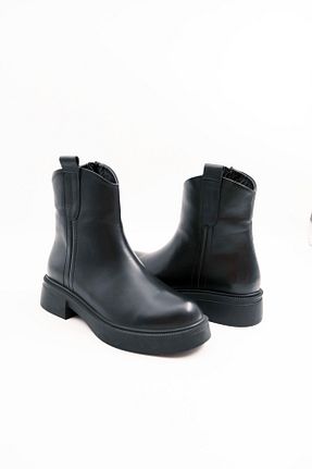 بوت / نیم بوت مشکی زنانه چرم خالص Tenau - کد 881912779