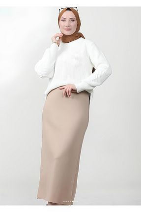 دامن بژ زنانه مخلوط پلی استر AVAVA - کد 881902582
