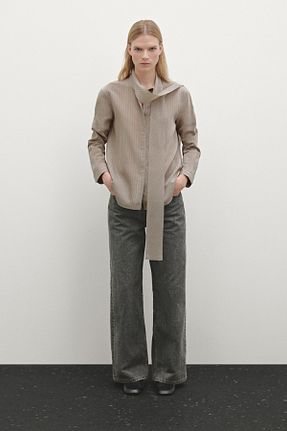 پیراهن بژ زنانه رگولار Massimo Dutti - کد 881912663