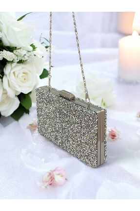 کیف مجلسی طوسی زنانه چرم مصنوعی Gloriys Ayakkabı & Çanta - کد 881916237