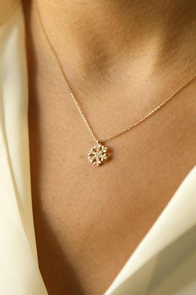 گردنبند طلا سبز زنانه 14 عیار Başbuğ Mücevher - کد 881923101