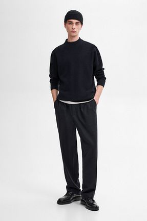 پلیور سرمه ای مردانه ساده Massimo Dutti - کد 881926061