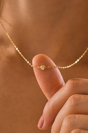 گردنبند طلا طلائی زنانه 14 عیار MOOM MÜCEVHERAT - کد 881923740
