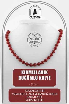 گردنبند جواهر قرمز زنانه سنگ OSMANLI DOĞAL TAŞ - کد 675835713