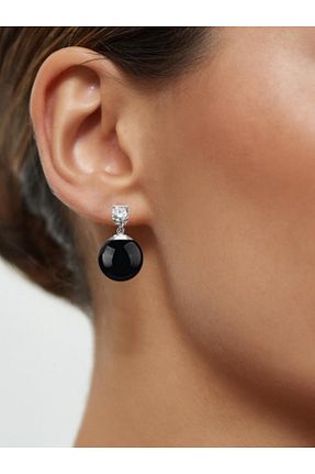 گوشواره نقره مشکی زنانه 925 عیار bymissmücevherat - کد 881935584
