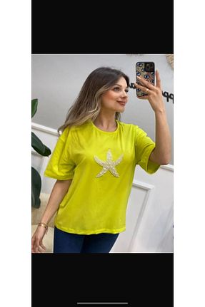 تیشرت سبز زنانه گشاد LA BUTIK - کد 881933120