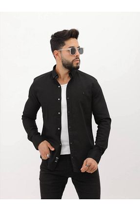 پیراهن مشکی مردانه اسلیم فیت cliento - کد 881937683