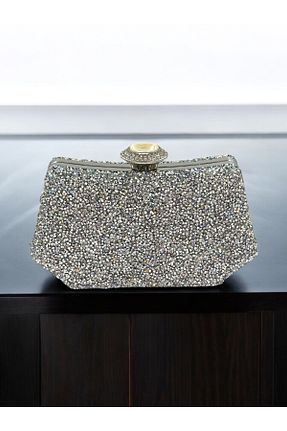 کیف مجلسی طوسی زنانه چرم مصنوعی Gloriys Ayakkabı & Çanta - کد 881933915