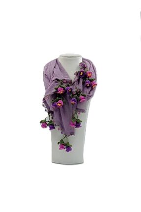 دستمال گردن بنفش پنبه ای GÖNENKADIN - کد 881968683